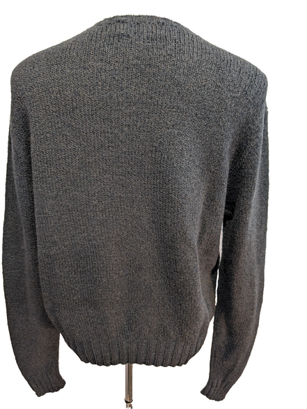 Pull Polo Ralph Lauren Gris Foncé Logo Bordeaux - Maille Coton & Laine T.L