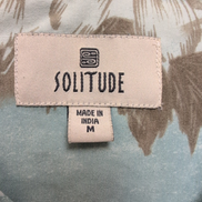 Chemise Hawaïenne Solitude M Bleue Palmiers 100% Coton Poche Excellent État