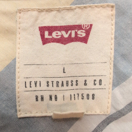 Chemise Levi's Homme Taille L Manches Courtes Coton Bleue Orange Carreaux Poche