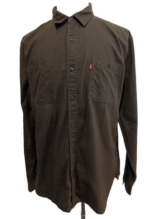 Chemise LEVI'S Marron Coton Stretch Manches Longues - Taille L