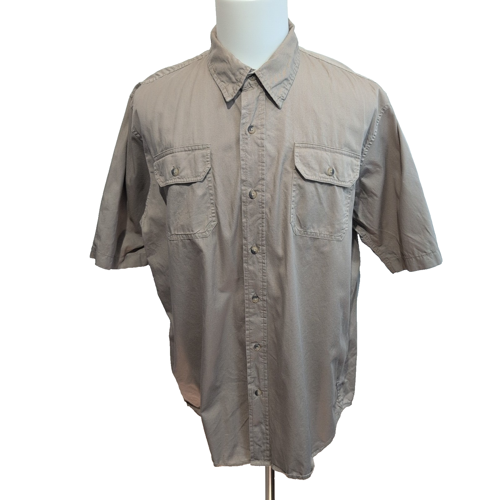 Chemise Wrangler Marron Clair Coton Manches Courtes 2 Poches Taille XL