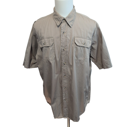 Chemise Wrangler Marron Clair Coton Manches Courtes 2 Poches Taille XL
