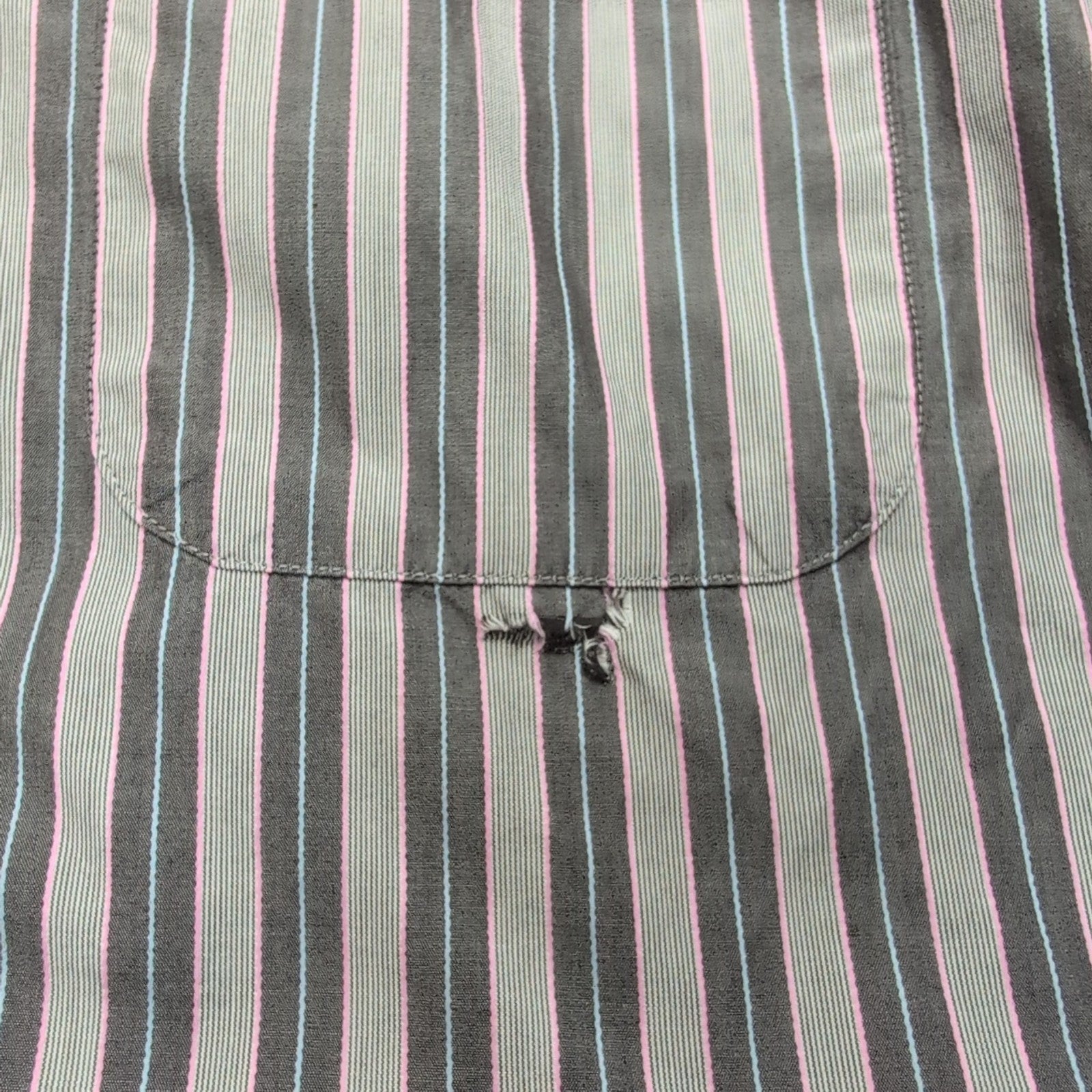 Chemise Lacoste L Rayures Marron Rose Bleu Coton Logo Poche manches longues