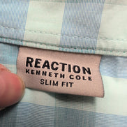 Chemise Reaction L XL Bleu Turquoise Carreaux Stretch Slim Fit manches longues