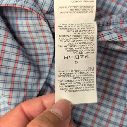 Chemise Nautica L Maurice Bleu Rouge Carreaux Manches courte Stretch Classic Fit