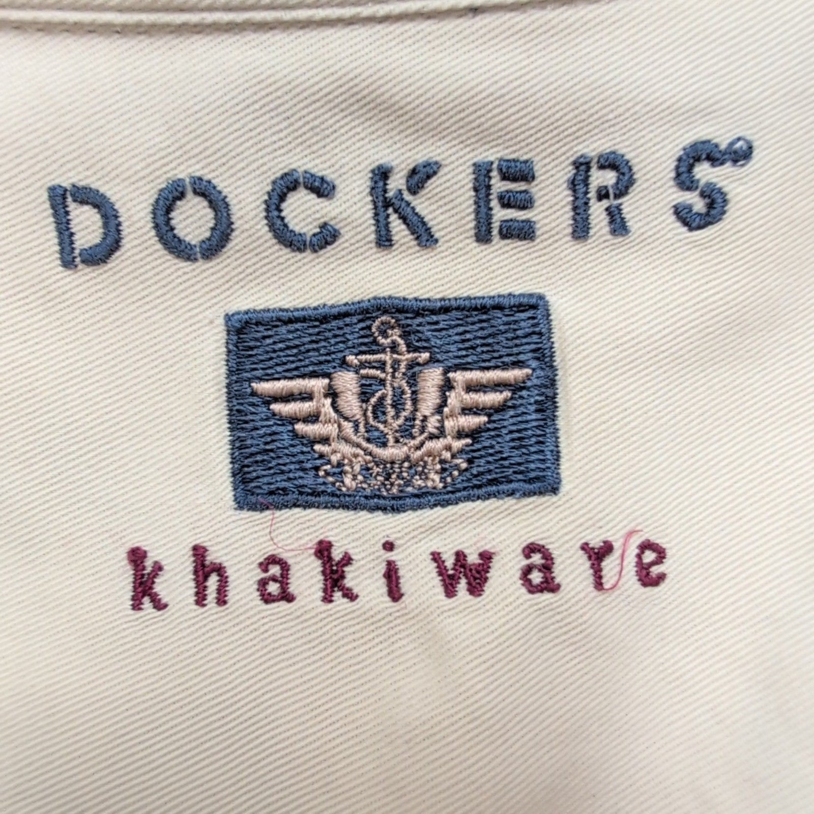 Chemise Manches Courtes Dockers Khakiware 100% Coton Beige 1 poche Taille L