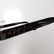Lunettes de soleil Y2K Carrées Métal Chromé Gris Foncé Branches Larges