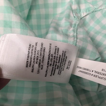 Chemise Polo Ralph Lauren Taille S Slim Fit Stretch Verte à Carreaux Coton