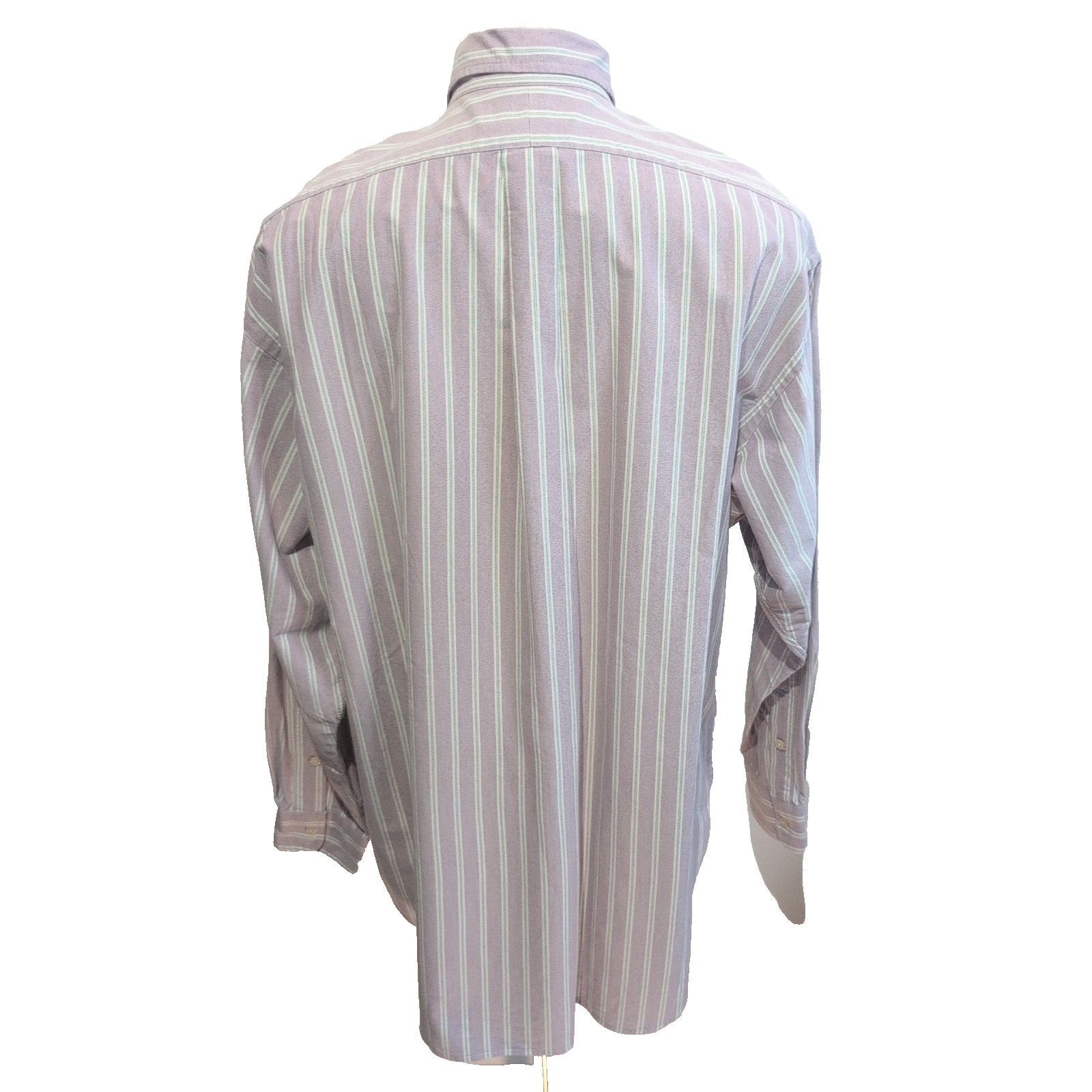 Chemise Ralph Lauren Big Shirt Vintage L Violet Pâle Rayures Logo Bleu Marine