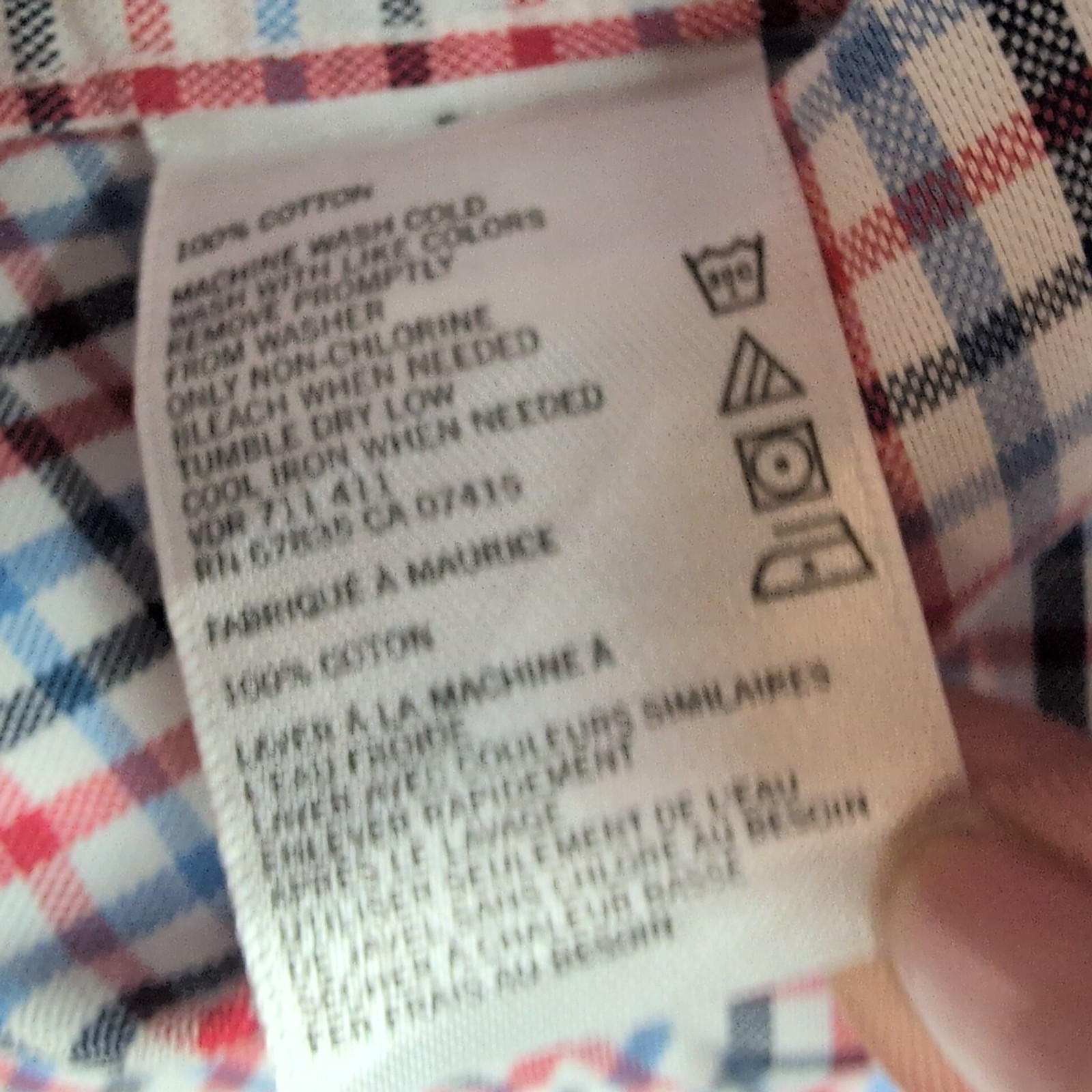 Chemise Nautica S carreaux bleu blanc rouge manches courtes logo rouge