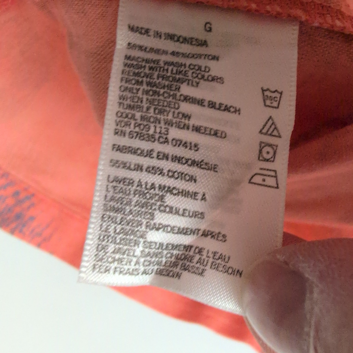Chemise Hawaïenne Nautica XL Lin Coton Orange Saumon Coquillages manches courtes
