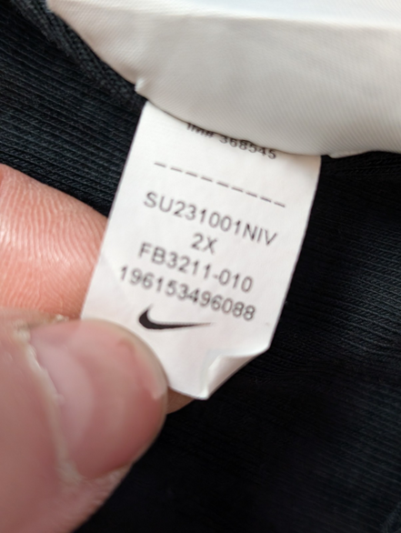 Pull Nike Sportswear Femme XXL 2X Noir Côtelé Crop Top Oversize Swoosh