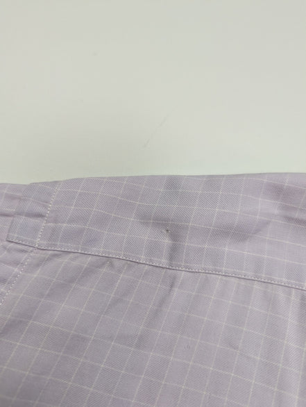 Chemise Polo Ralph Lauren Shirt L XL Andrew Lila Micro-Carreaux Col Mao Officier