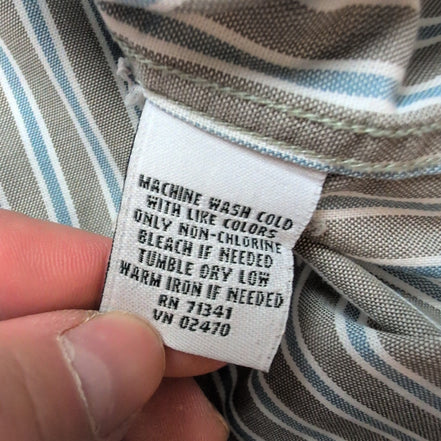 Chemise L.L. Bean marron à rayures manches courtes taille L #33e