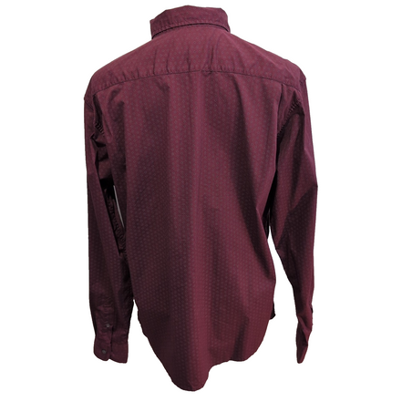 Chemise Wrangler Stretch Taille XL Bordeaux à Micro-Motifs