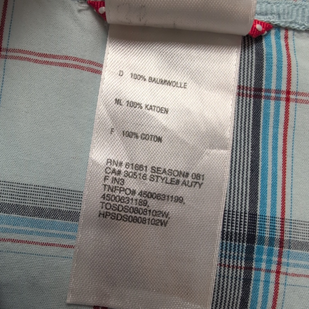 Chemise The North Face M Bleu Rouge Carreaux Manches Courtes Coton