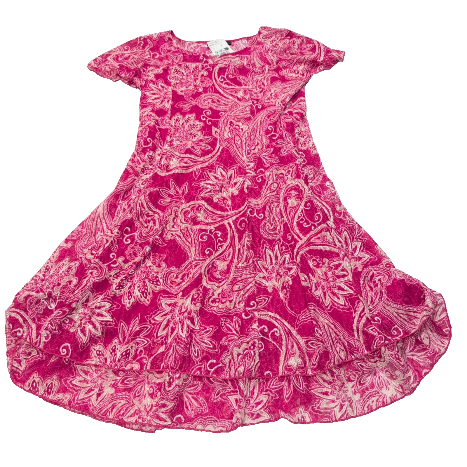 Robe Christine Laure S Rose Fuchsia Motif Paisley Neuve Étiquette