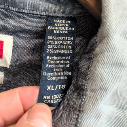 Chemise Wrangler grise uni taille XL #183e