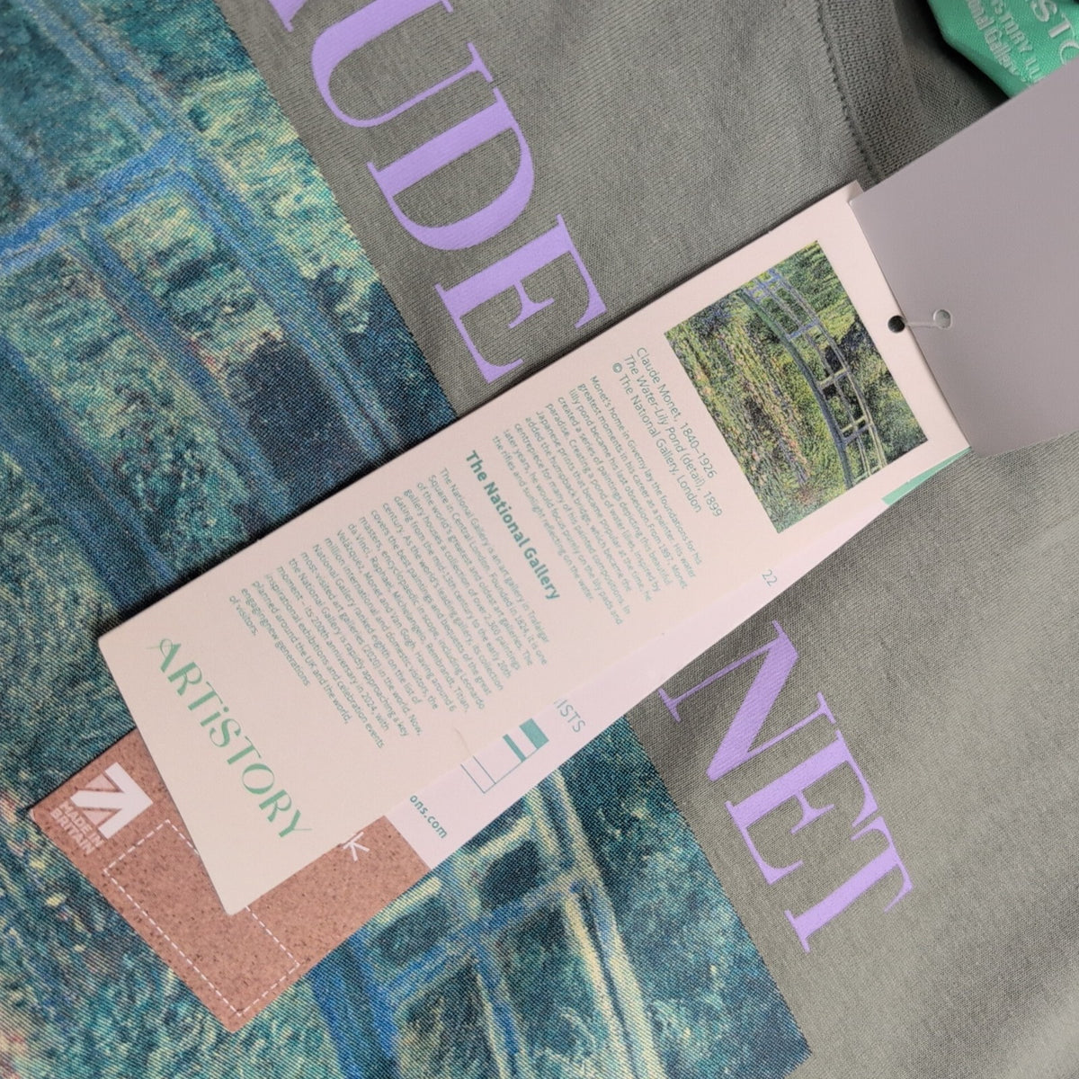 T-shirt Artistory S Claude Monet The Water Lily Pond Vert Neuf Étiquette