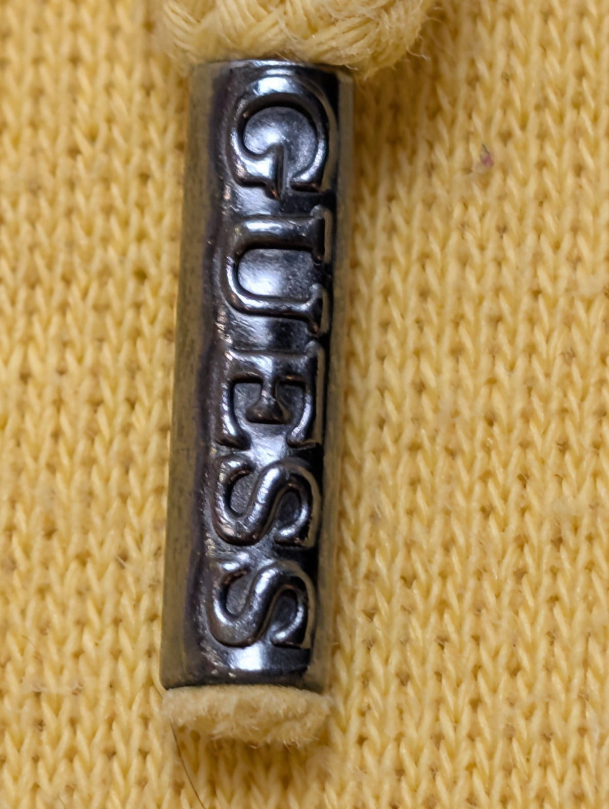Sweat à capuche Guess Originals Jaune Grands Logos Taille M