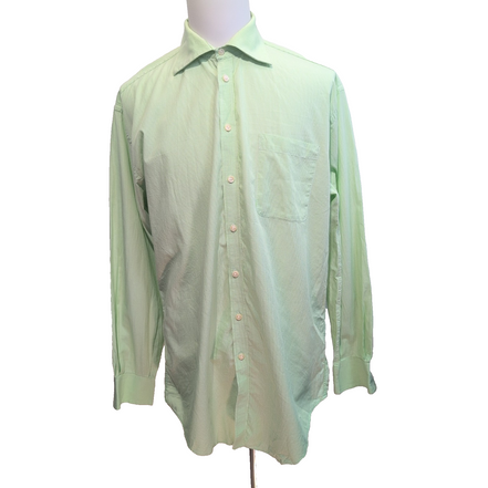Chemise Nautica L Vert Clair Rayures 100% Coton Poche manches longues