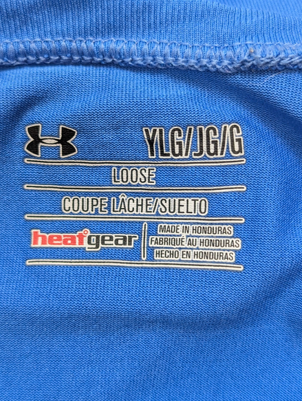 T-shirt de Sport Under Armour HeatGear Bleu Grand Logo Femme Taille S/M
