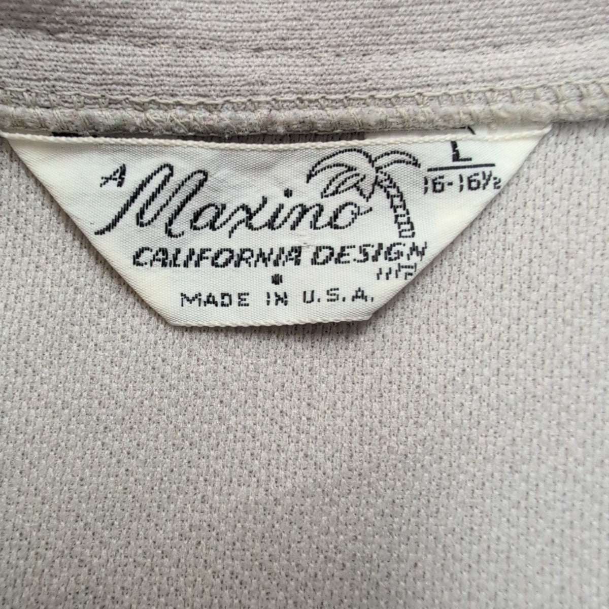 Chemise Maxino USA Vintage Grise Motif Losanges Manches Courtes L XL