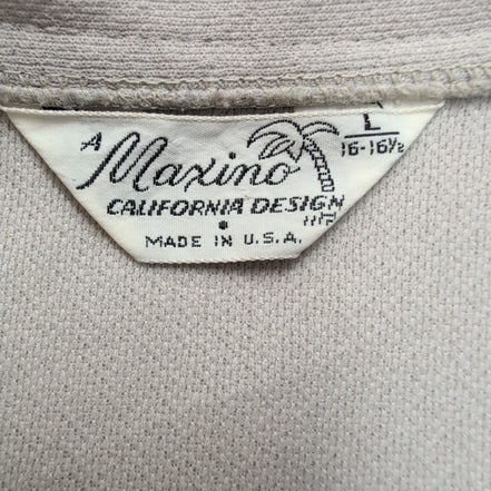 Chemise Maxino USA Vintage Grise Motif Losanges Manches Courtes L XL