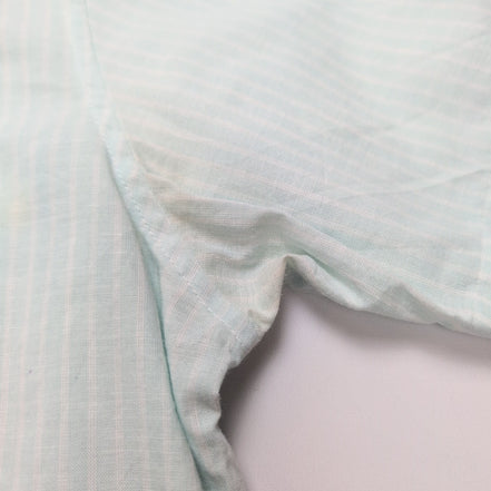 Chemise Patagonia L vert pâle rayures coton bio manches courtes