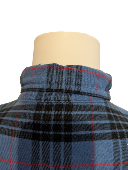 Chemise L.L. BEAN Flanelle Vintage Carreaux Bleu Noir Manches Longues Taille XL