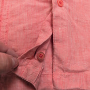 Chemise Claiborne 100% Lin Corail Saumon Manches Courtes Taille XL