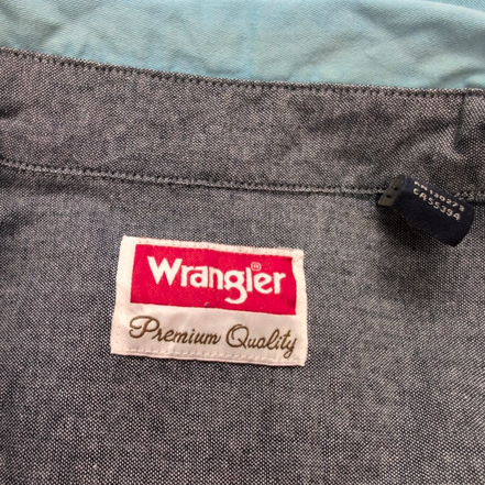 Chemise Wrangler bleu / vert uni 2 poches manches courtes taille XXL homme