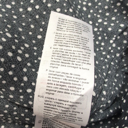 Haut Esprit Femme M Noir Pois Blancs Manches 3/4 Viscose Neuf Étiquette