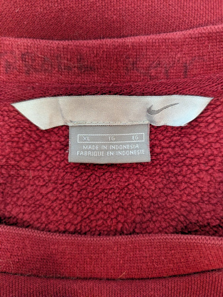 Magnifique sweat Nike vintage ROUGE BORDEAUX Logo brodé XL