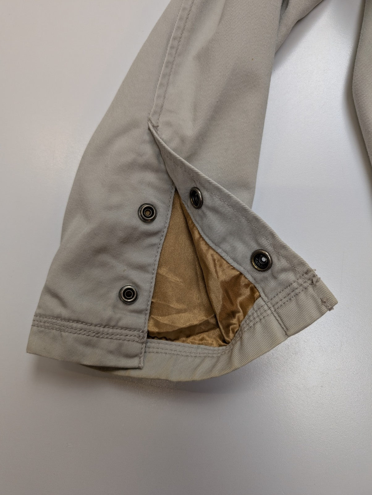 Blouson Billabong Homme L Crème Veste Harrington Coton Vintage Logo Brodé Dos