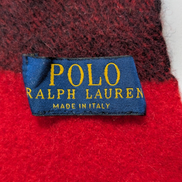 Écharpe Polo Ralph Lauren Vintage Laine Rouge Vif Made in Italy