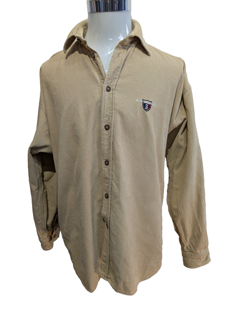 O'Neill O'52 L Corduroy Shirt Jacket Beige Thick Velours Côtelé Logo Brodé homme