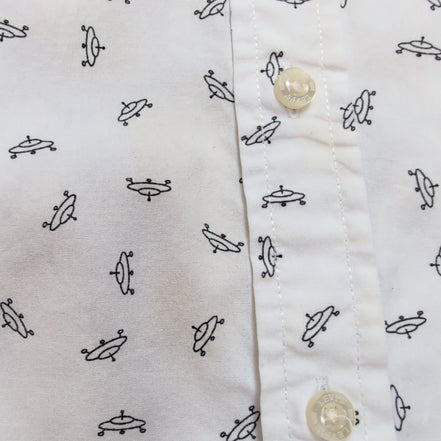 Chemise Levi's XL Blanche UFO OVNI Motif Coton Poche Manches Courtes