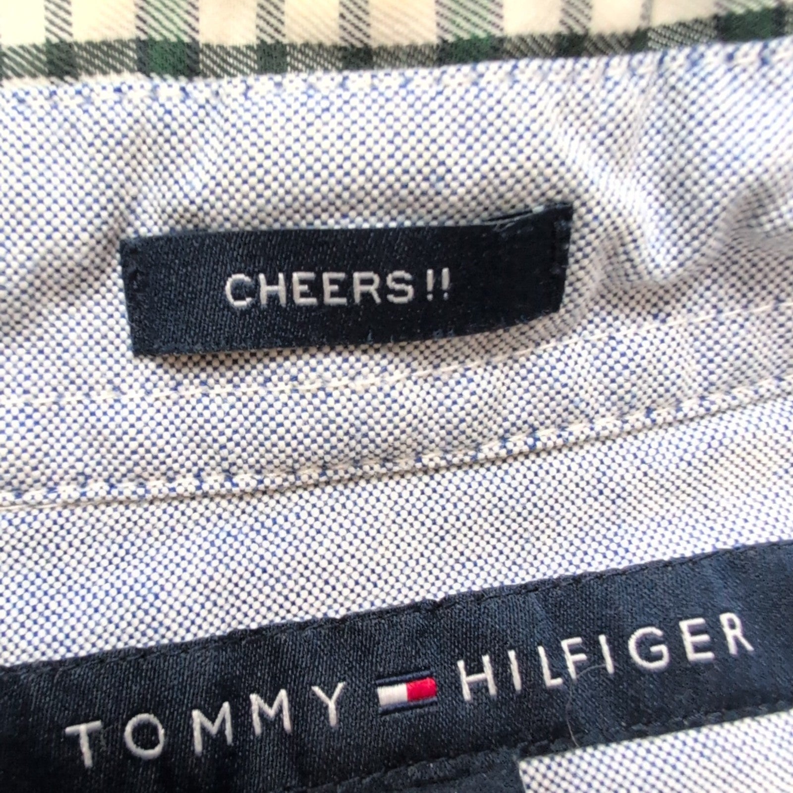 Chemise Tommy Hilfiger CHEERS!! Homme L Classic Fit Verte Carreaux Coton