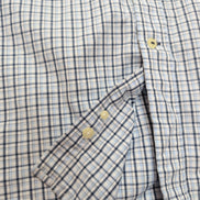 Chemise Nautica L Bleu Carreaux 100% Coton Logo Manches Courtes