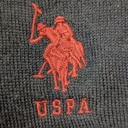 Pull U.S. POLO ASSN Col V 50% Laine Mérinos Bleu Marine Homme Taille S