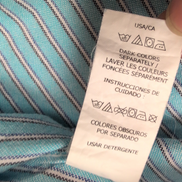 Chemise Chaps turquoise rayures blanches manches longues 1 poche XXLTG (3XL)