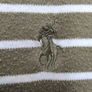 Polo Ralph Lauren Homme XL Kaki Rayures Blanches Logo Kaki Polo Manches Courtes