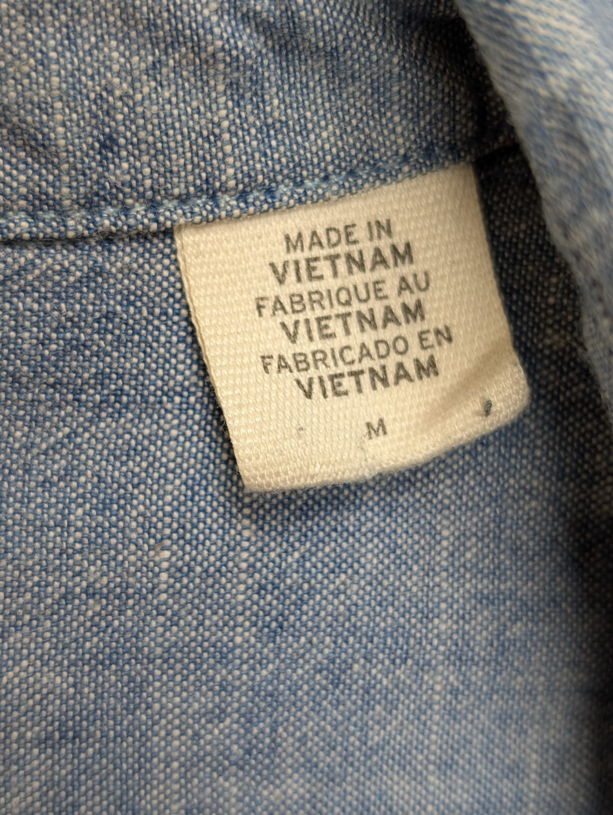 Chemise LEVI'S Bleu Effet Jean Denim Manches Longues - Taille M