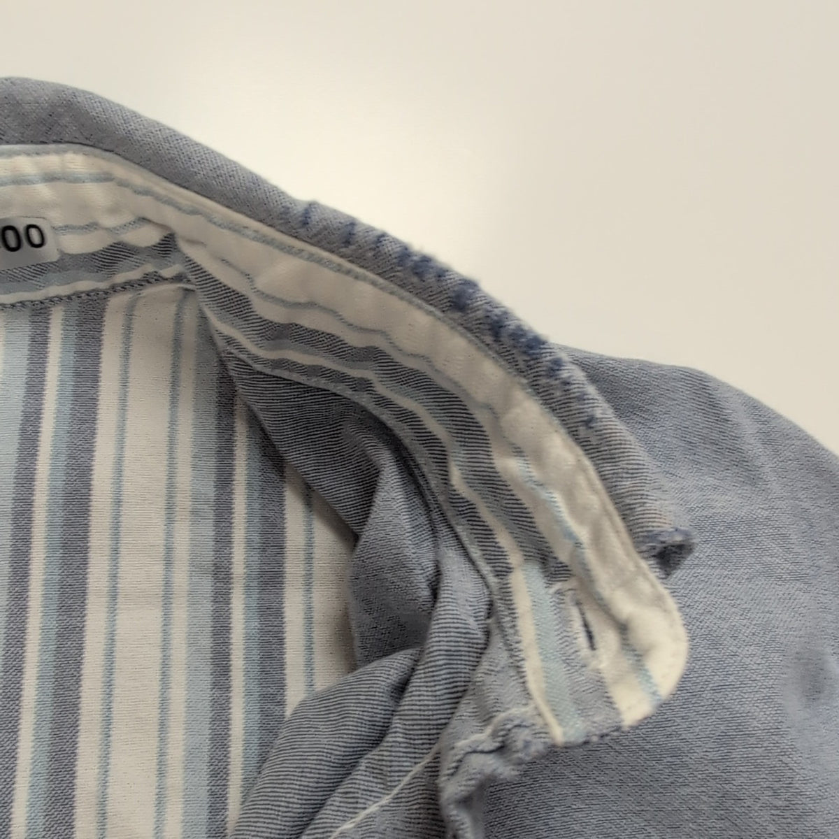 Chemise Pendleton L Bleu Uni Oxford 100% Coton Manches Longues
