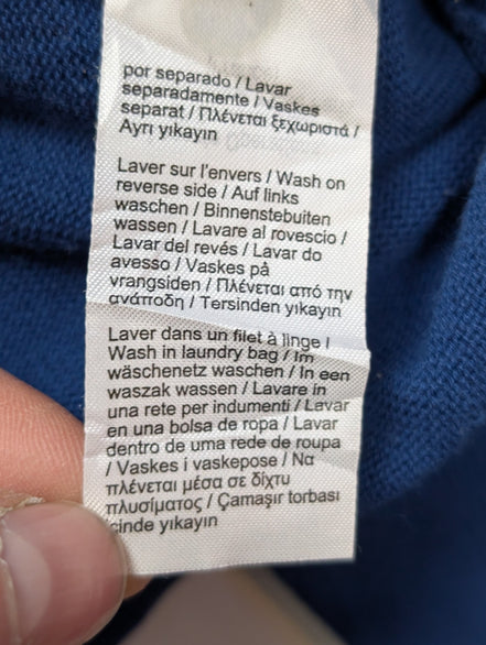 Pull Lacoste L bleu Classic Fit 100% coton col rond logo crocodile brodé