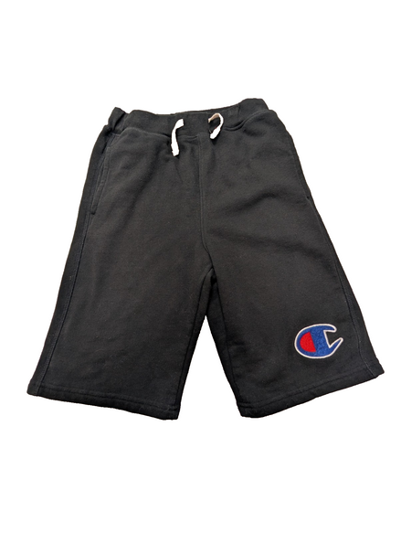 Short Coton Noir Champion Grand Logo Brodé Taille S 3 Poches