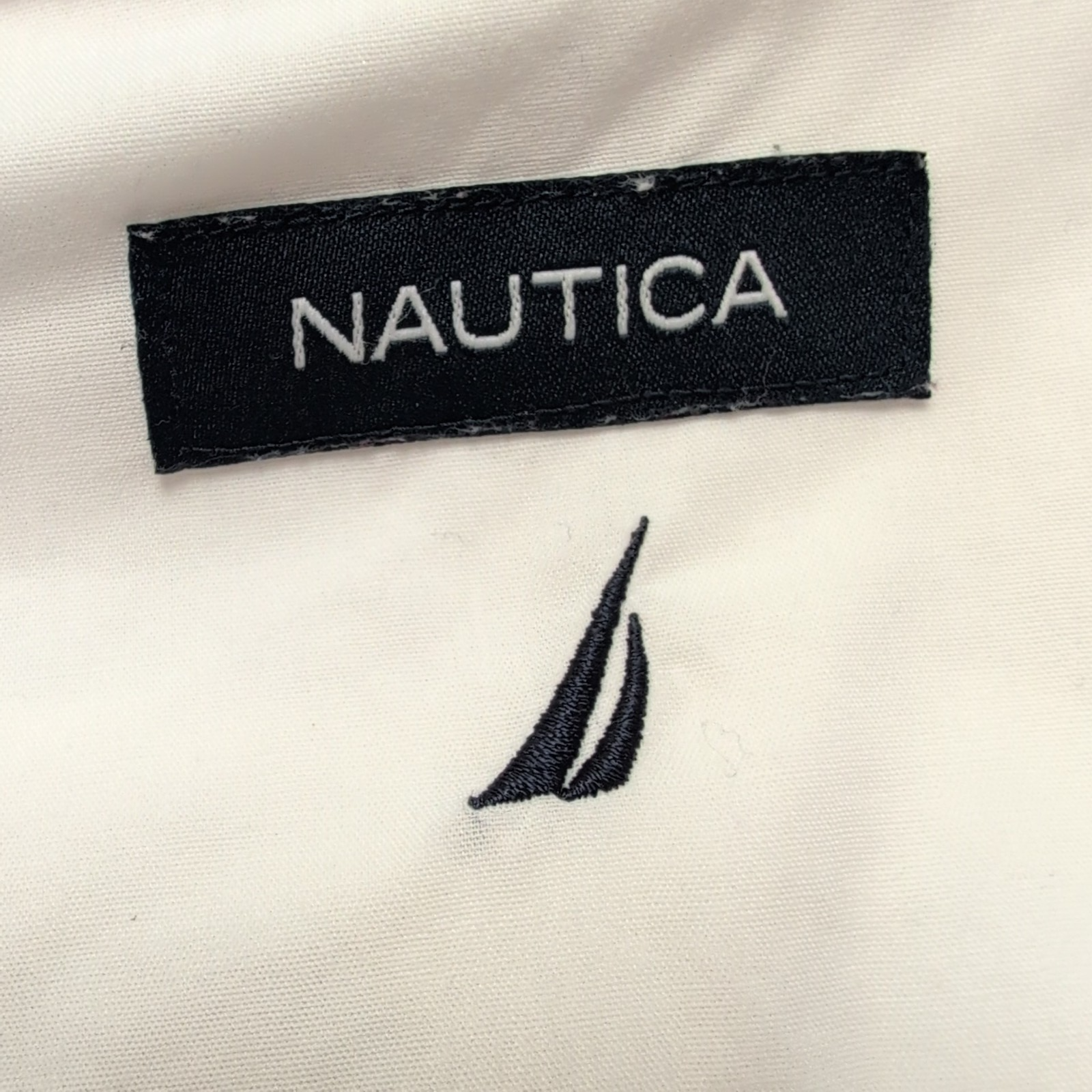 Chemise Nautica Homme L XL Blanche 100% Coton Uni Manches Longues