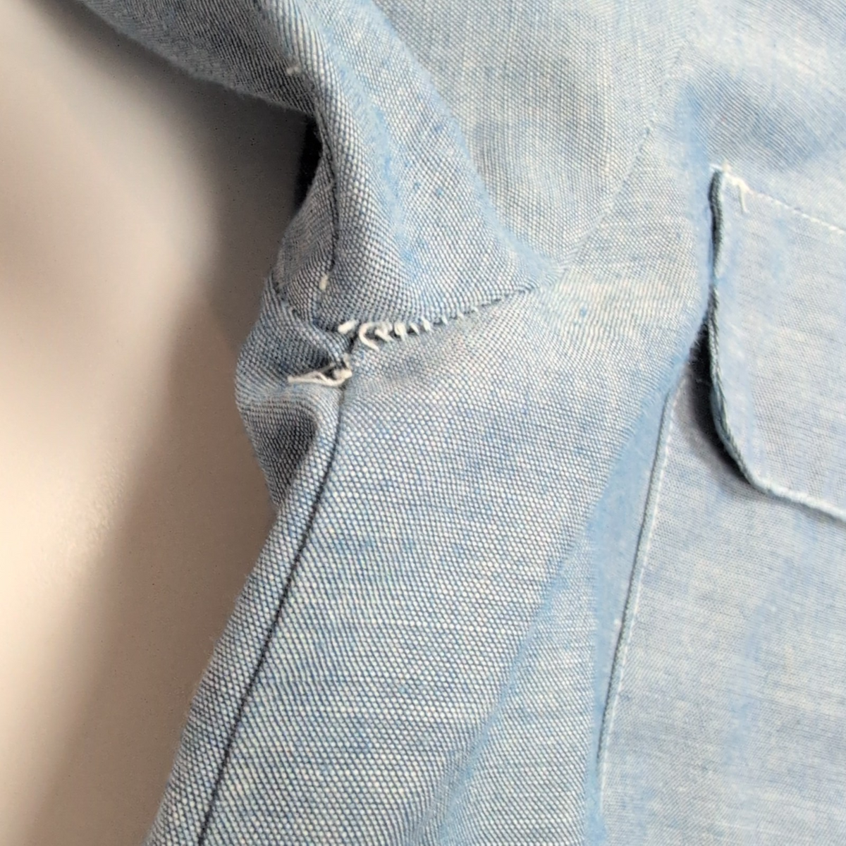 Chemise Big Mac JC Penney M Bleu Custom Fraises Signée 1974 2 Poches