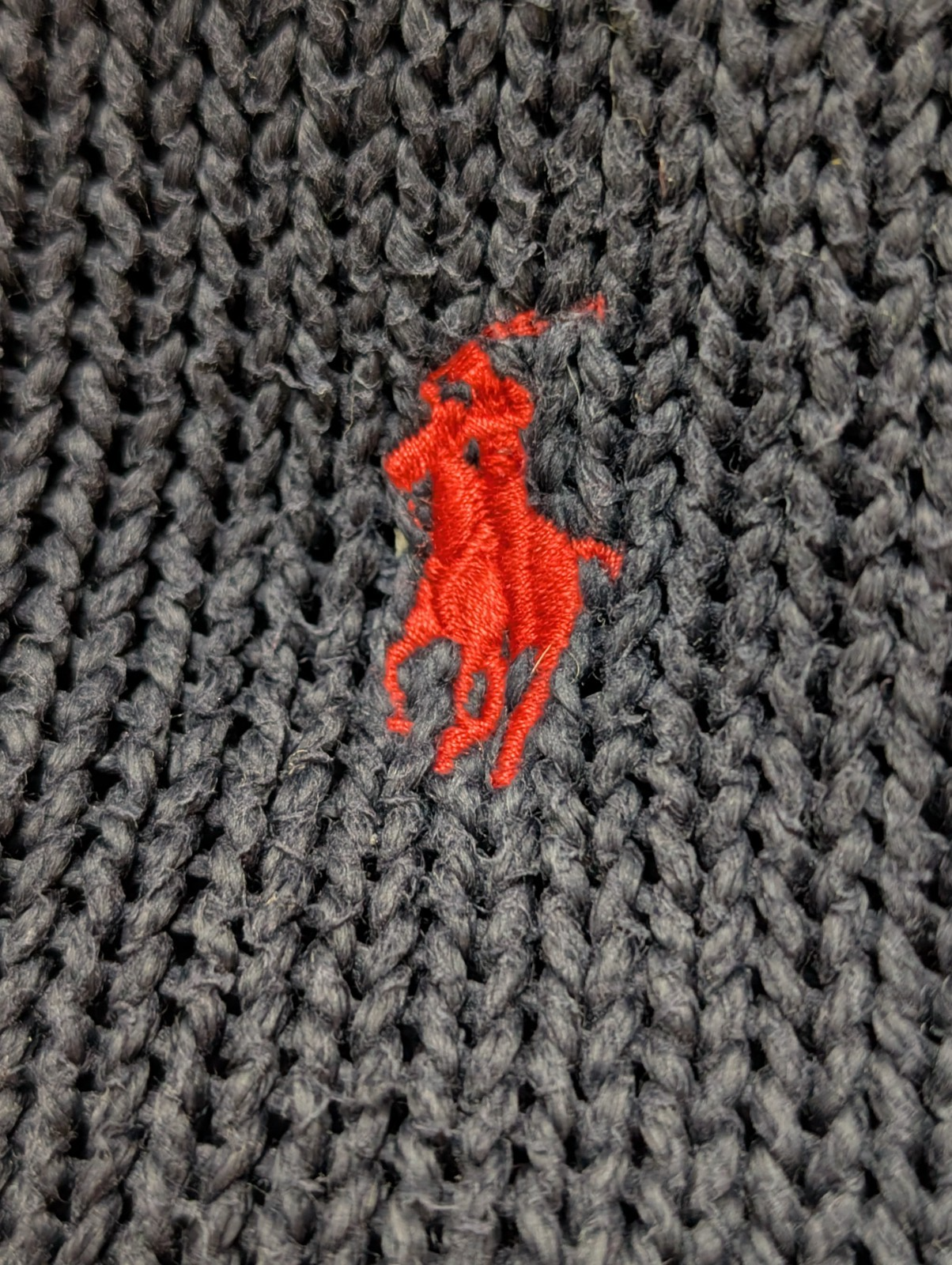 Pull Polo Ralph Lauren Col Zippé Bleu Marine 100% Coton Taille M Vintage